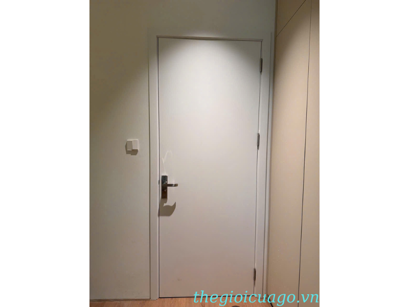Cửa gỗ nhựa tấm phẳng màu trắng