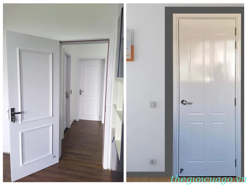 Cửa nhựa composite màu trắng phào nổi