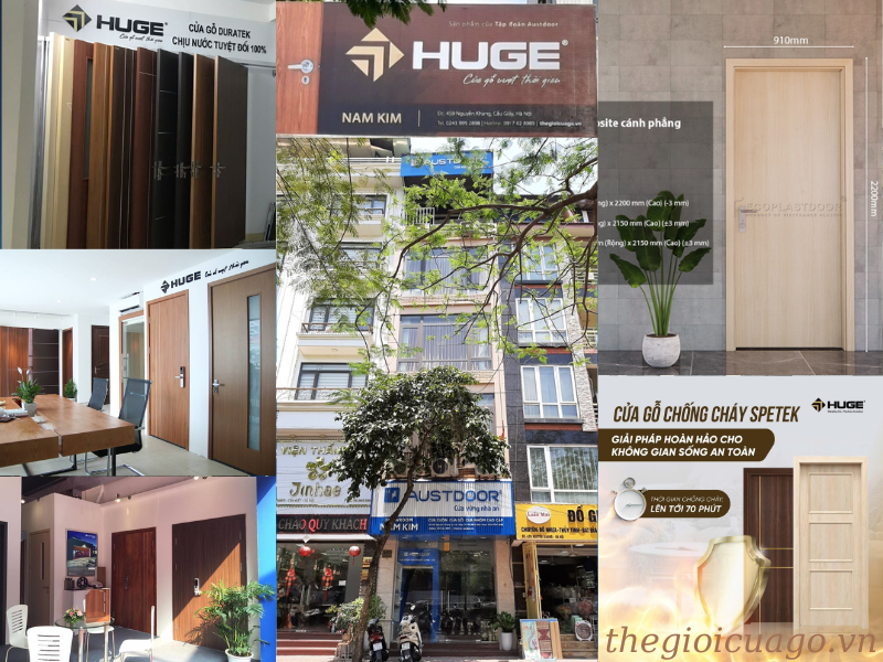 Showroom trưng bầy sản phẩm cửa gỗ Huge tại Hà Nội