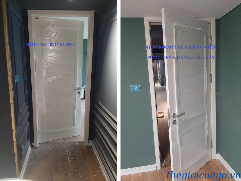 Lắp cửa gỗ nhựa ở khu đô thị Ecopart