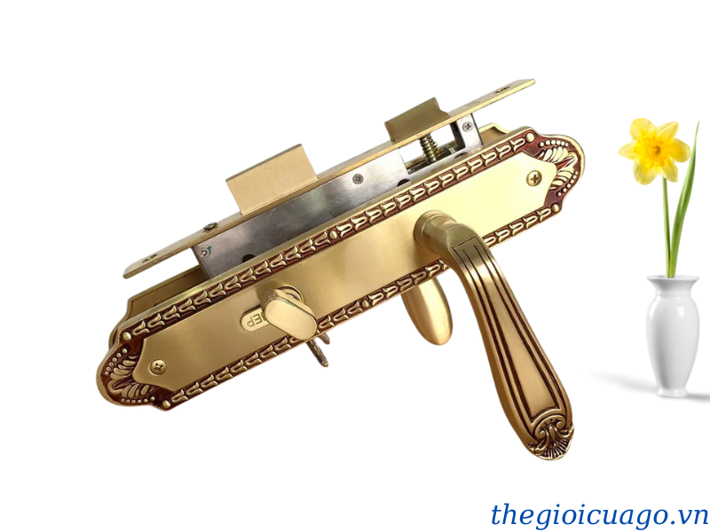 Khóa tay gạt màu đồng thau