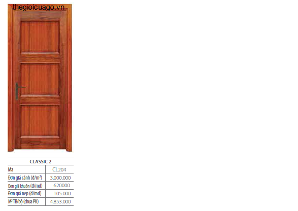 Bảng giá cửa gỗ solitek
